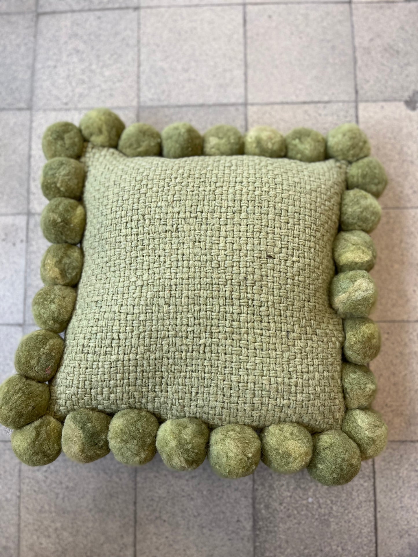 POMPOM square cushion cover